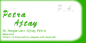 petra ajtay business card